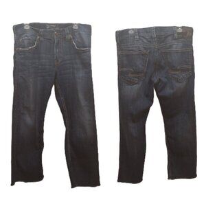 Silver Women's Jeans Zac 36/26 Blue Denim Distressed 2 Back Left Pockets Cotton